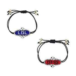 New Emoji Set LOL & OMG Beaded Bracelets Boho Style by Berry Jewelry NWT